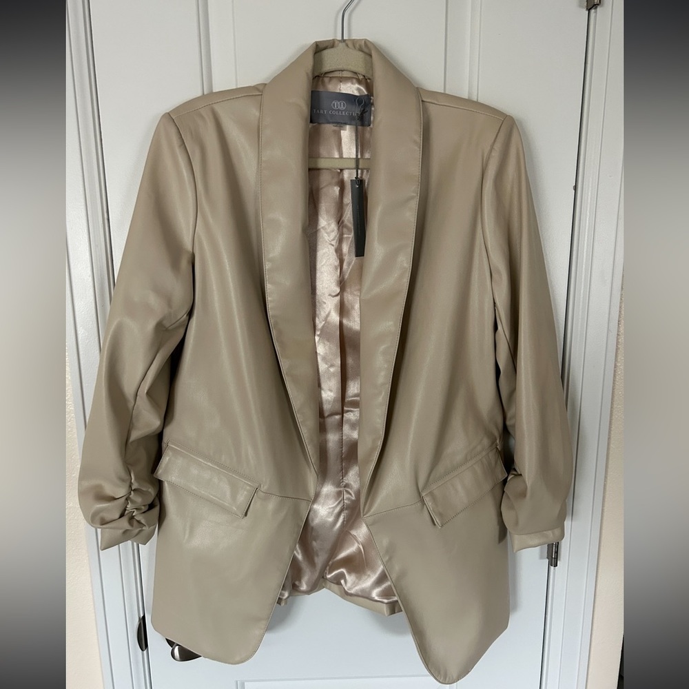 NWT Faux leather blazer